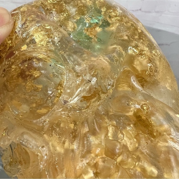 RESIN EPOXY with Gold Flakes Planter/ash tray Pen Holder. - Picture 12 of 16